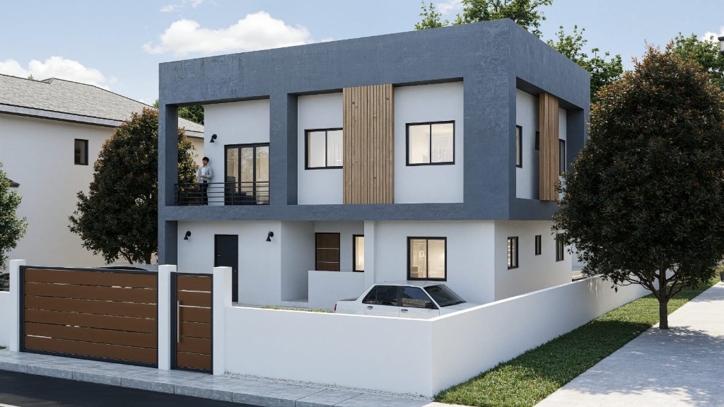 Modern estate front entrance