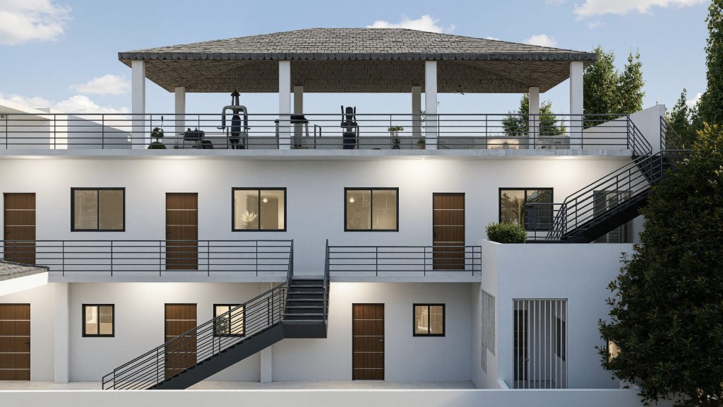 White villa with rooftop terrace